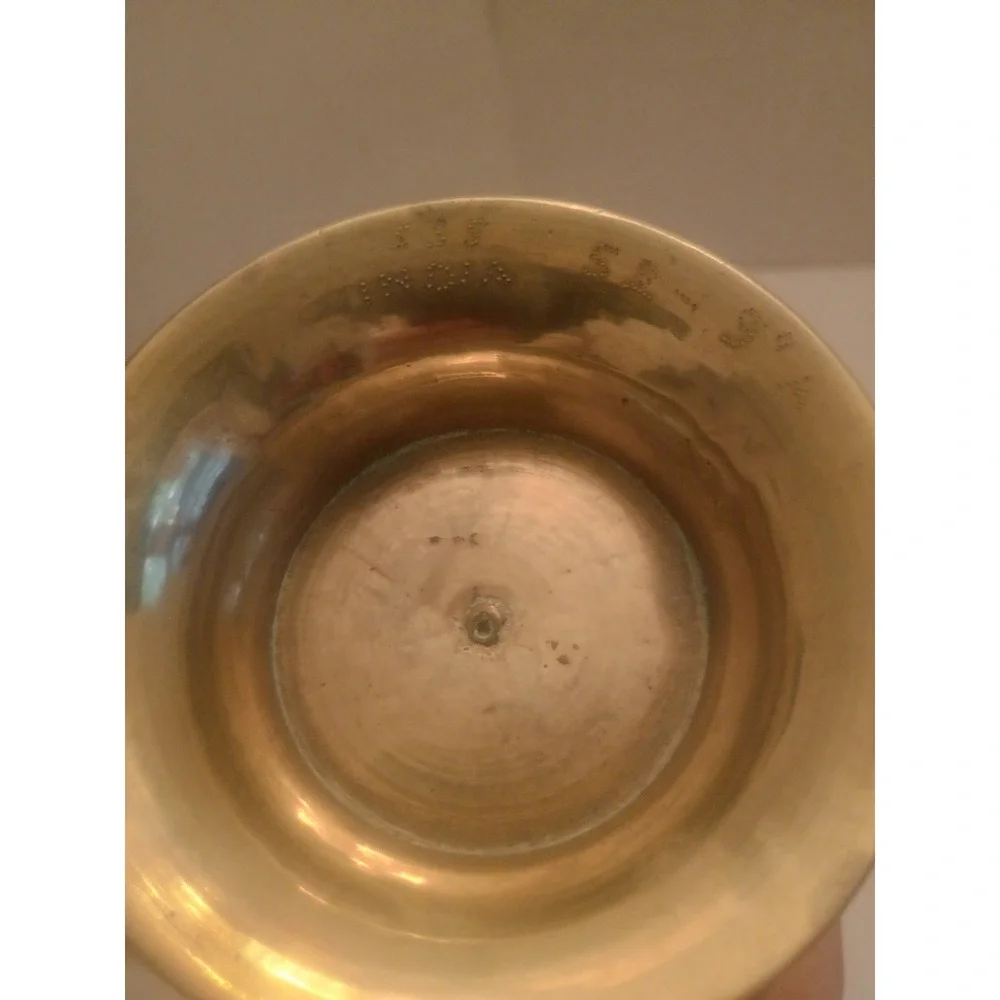 Vintage Etched Leaf/Floral Brass Vase 9